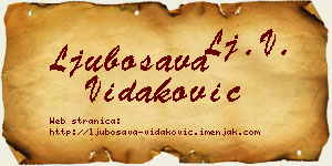 Ljubosava Vidaković vizit kartica